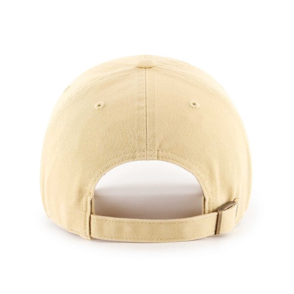 Back view of Vegas gold baseball cap with adjustable strap and metal buckle.